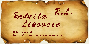 Radmila Lipovčić vizit kartica